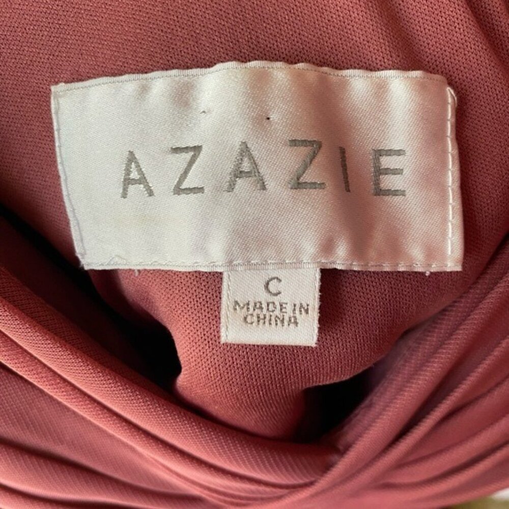 Azazie Maroon Spaghetti Strap Cap Sleeve Bridesmaid Formal Gown Size C (6) - Picture 5 of 10
